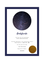 Load image into Gallery viewer, Star Naming certificate Modern Nightblue