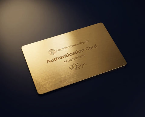 Gold Authentication Card